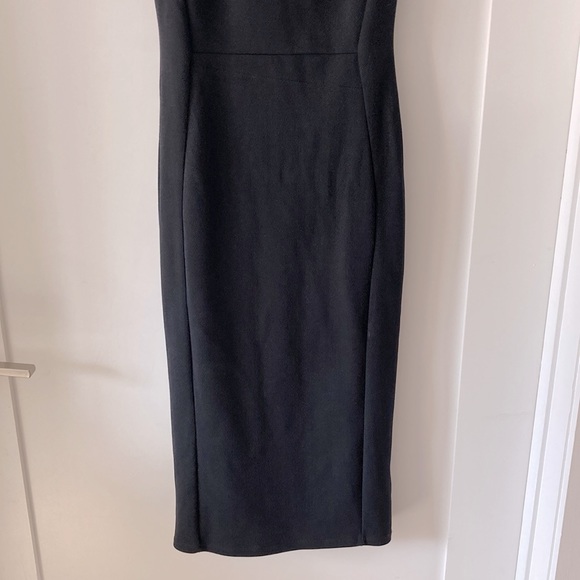TOPSHOP little black fitted dress French style size 2 turtle neck - Picture 3 of 8